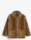  Manteau léopard en fourrure synthétique Monki, 70€ 