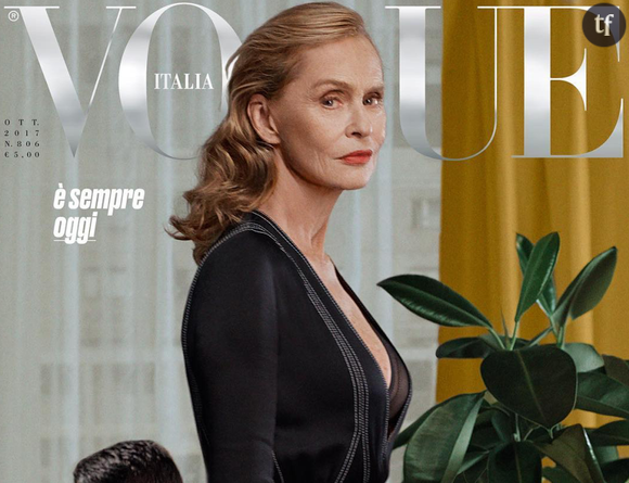 Lauren Hutton en couverture de Vogue Italia à 73 ans.