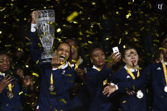 L'équipe de handball féminine, championnes du monde à Hambourg