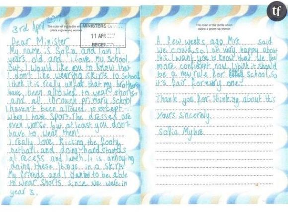 La lettre écrite par Sofia Myrhe