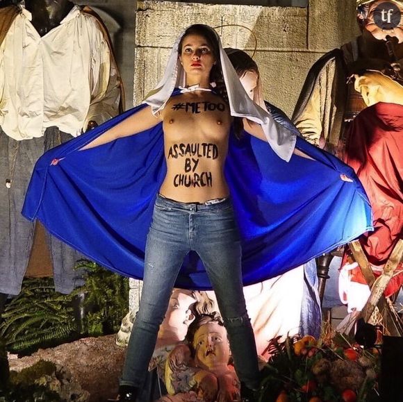 Action du groupe Femen en faveur de l'avortement, Vatican, lundi 25 décembre 2017