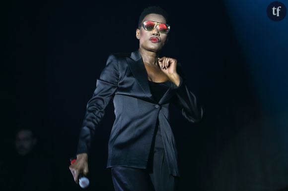 Grace Jones sur la scène du Blackheath festival en 2014