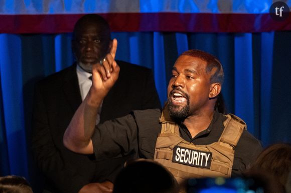 Le rappeur Kanye West lors de son meeting à Charleston le 19 juillet 2020