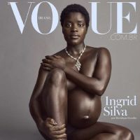 La danseuse brésilienne Ingrid Silva pose nue et enceinte en couverture de "Vogue"