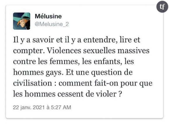 "Comment fait-on pour que les hommes cessent de violer ?" : la question de la militante féministe Mélusine dérange Twitter.