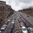  La population fuit Kiev en voiture après le début de l'invasion de l'Ukraine par la Russie 