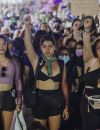  Manifestation des femmes contre les violences sexistes et sexuelles le 8 mars 2022 à Mexico. 