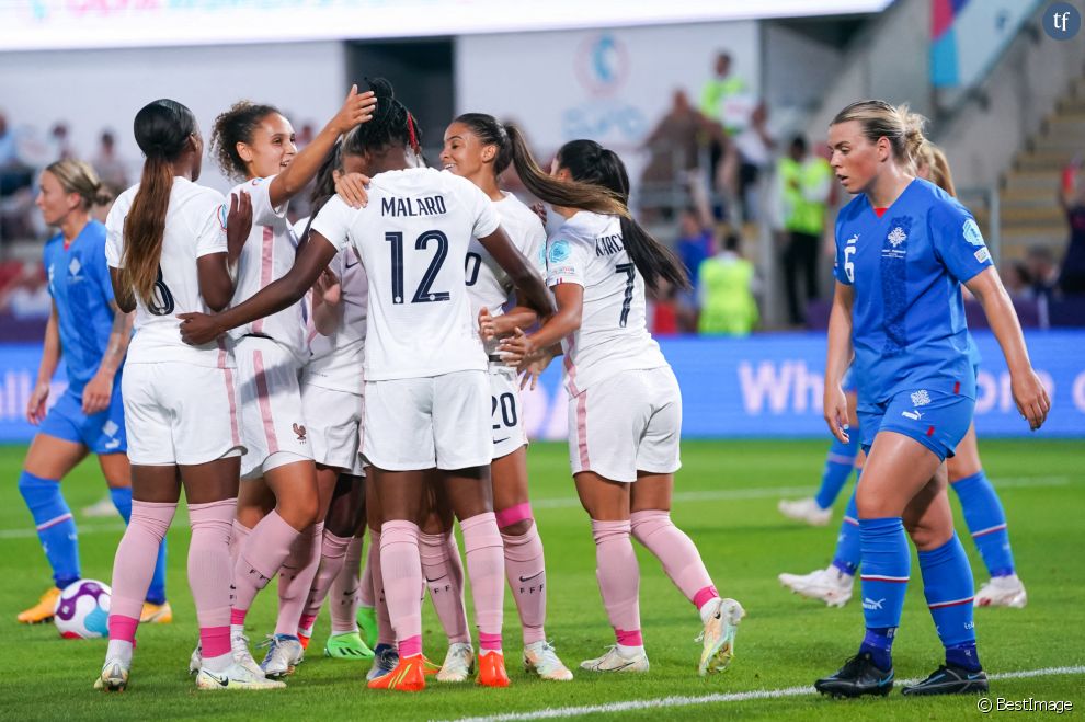  Les Bleues lors du match l&#039;Euro Féminin 2022 France vs Islande au New York Stadium de Rotterdam, le 18 juillet 2022. 