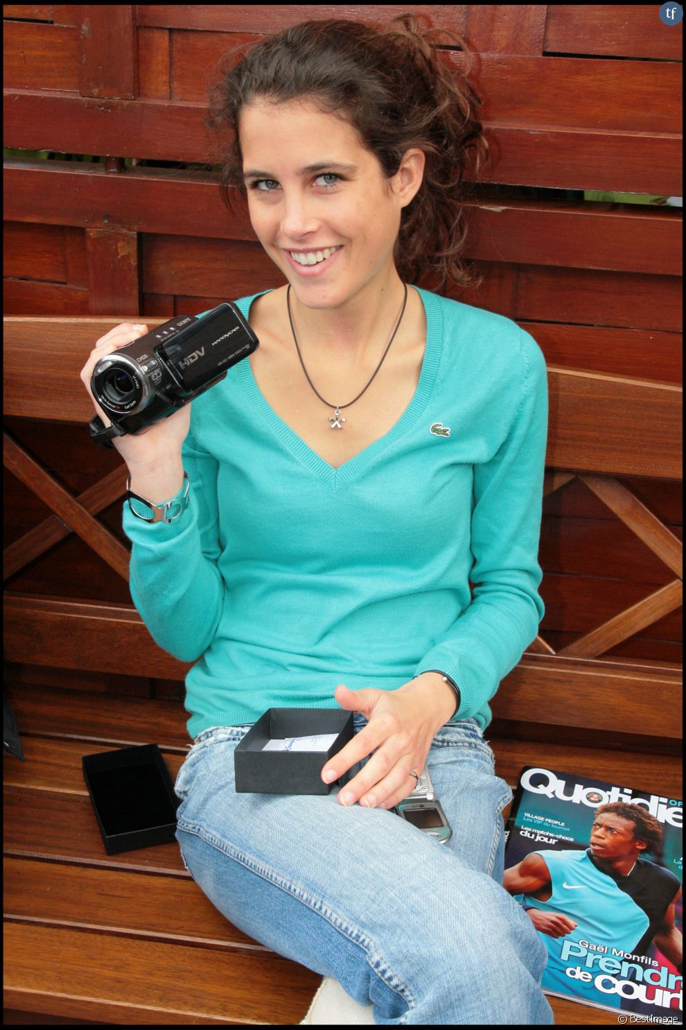 Clémence Castel à Roland Garros, en 2007