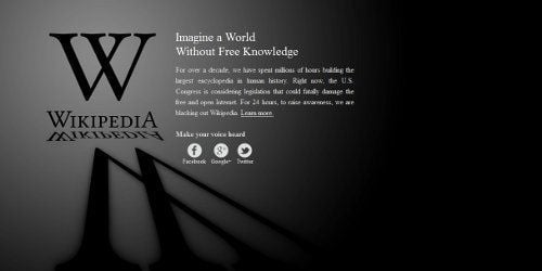 Sopa blackout day : le web américain est en grève