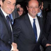 Poignée de main cordiale entre Hollande et Sarkozy au dîner du Crif (vidéo)