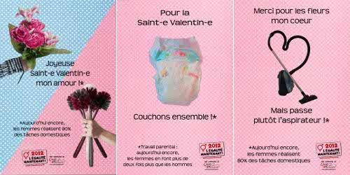 Des fleurs ou l’aspirateur ? : Osez le féminisme détourne la Saint-Valentin