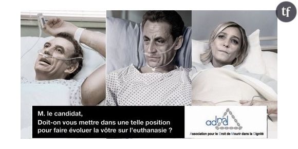 Euthanasie : une campagne choc met en scène des candidats à la présidentielle