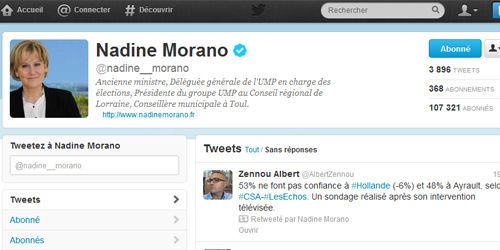 Twitter : Nadine Morano a-t-elle acheté des followers ?