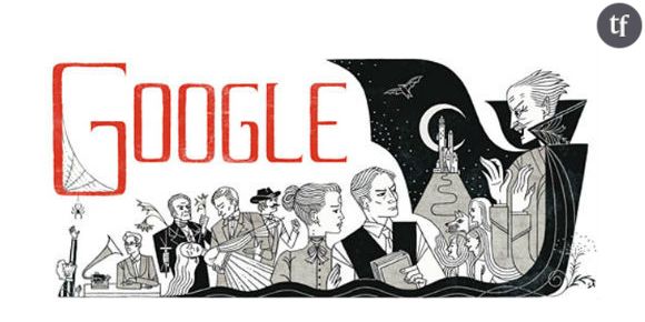 Google Doodle : Dracula et Bram Stoker à la fête
