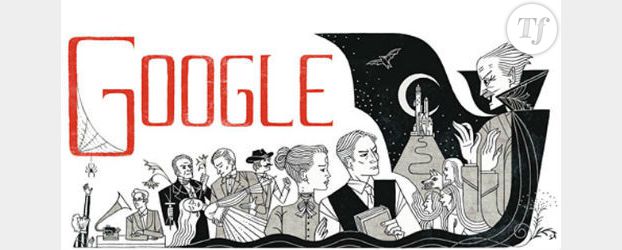 Google Doodle : Dracula et Bram Stoker à la fête