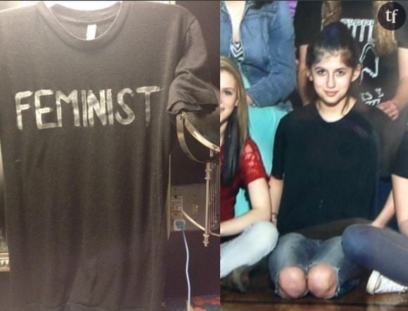 Sophie Thomas, l'élève du collège de Owensville aux Etats-Unis et le t-shirt photoshoppé par son école.