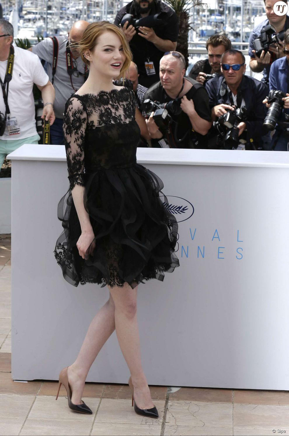 Emma Stone au photocall du film Irrational Man au 68e Festival de Cannes le 15 mai 2015