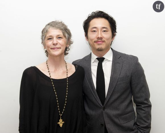 Conférence de presse avec les acteurs de la série "The Walking Dead" à Beverly Hills. Le 20 avril 2015 