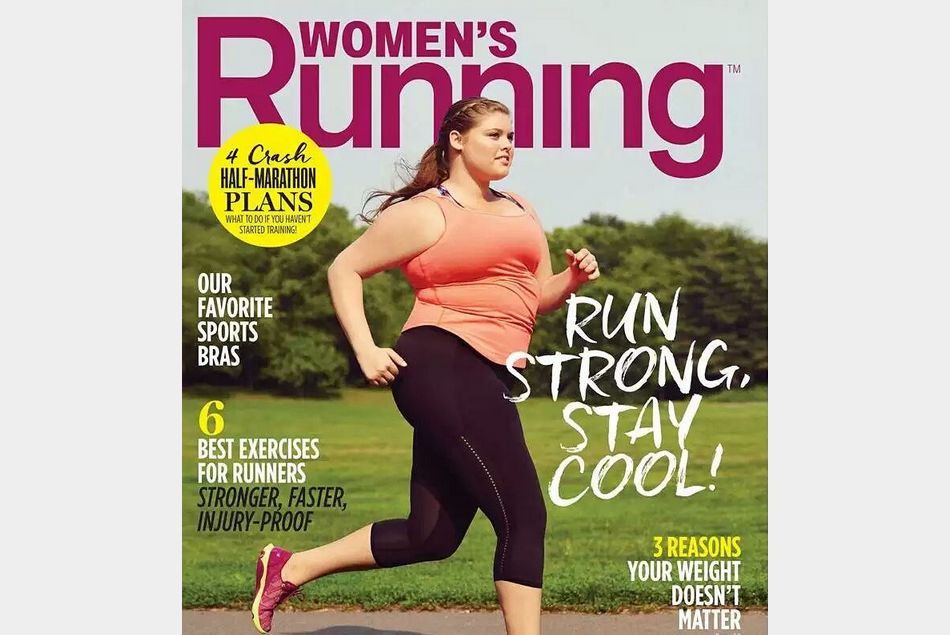 Erica Schenk, mannequin grande taille, en une du magazine "Women's Running".