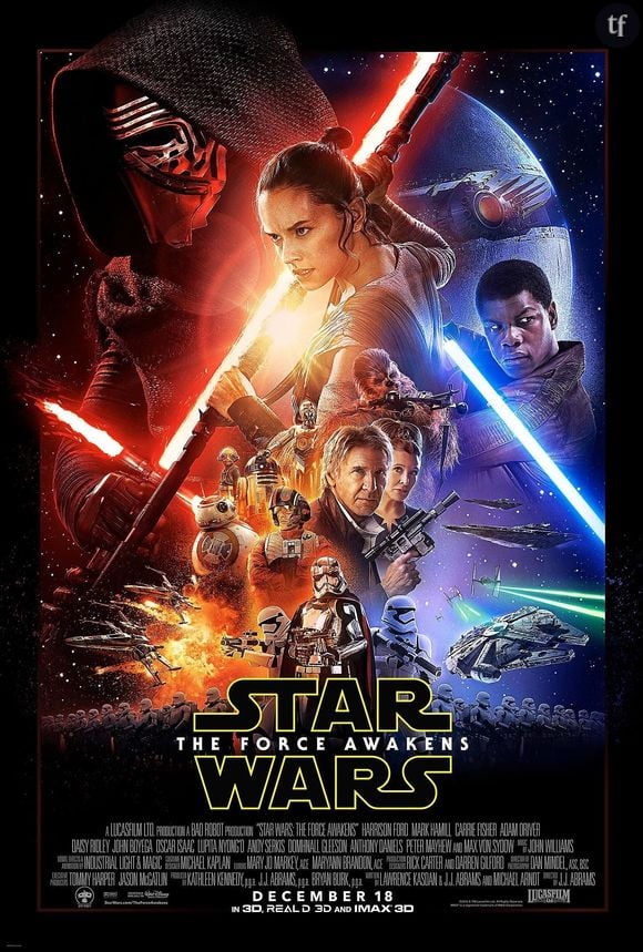 Le poster officiel du prochain épisode de Star Wars "la Force se Reveille" avec Daisy Ridley.