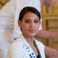  Semi-Exclusif - Hinarere Taputu (Miss Tahiti - 1ère Dauphine 2015) - Anniversaire surprise ( 20 ans) de Miss France 2015, Camille Cerf et de sa soeur jumelle Mathilde au Shangri-La Hotel Paris. Le 9 Décembre 2014.  