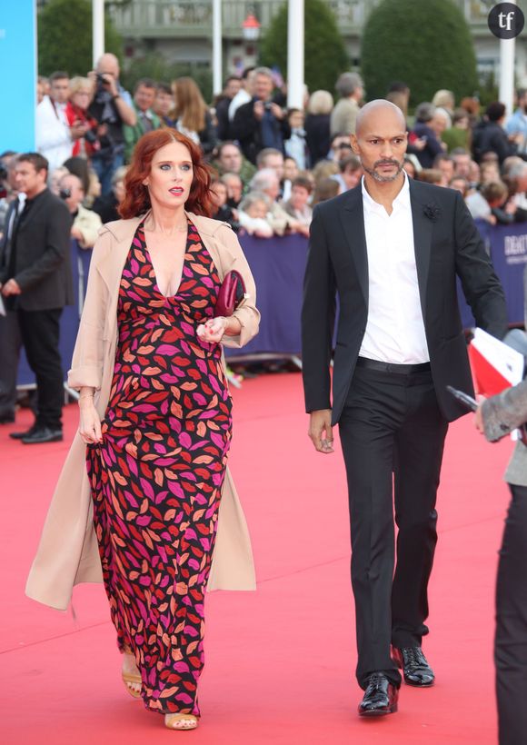  Audrey Fleurot est enceinte - Audrey Fleurot enceinte et son compagnon Djibril Glissant - Avant-première du film "Everest" et soirée d'ouverture lors du 41ème Festival du film américain de Deauville, le 4 septembre 2015. 