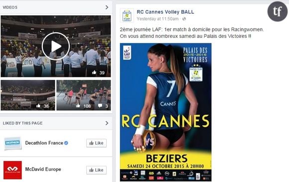 Voilà l'affiche promotionnelle du prochain match de l'équipe féminine du RC Cannes....