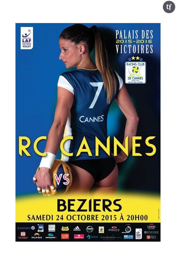 Voilà la dernière affiche très controversée de l'équipe de volley-ball féminine du RC Cannes...