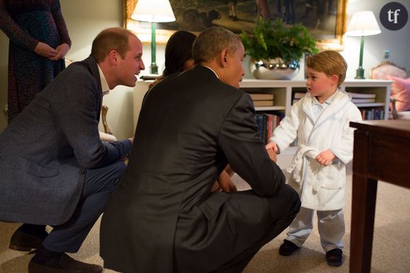 Le prince George rencontre Barack Obama et sa femme Michelle le 22 avril 2016