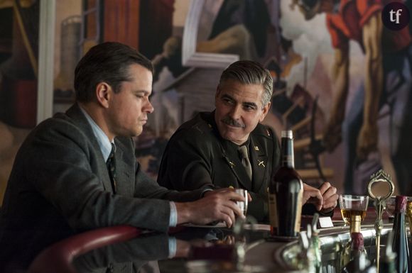 George Clooney et Matt Damon dans le film Monuments Men