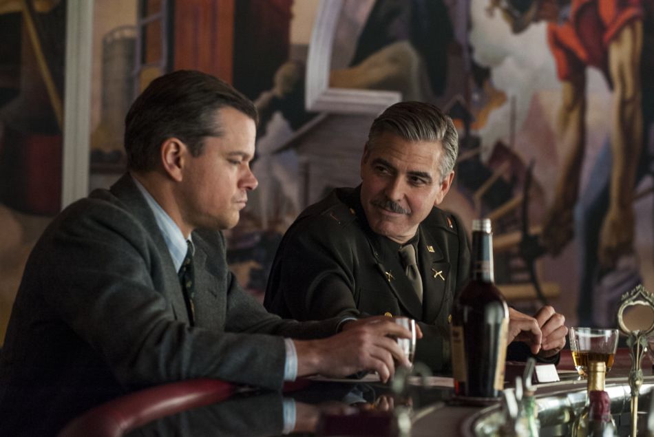 George Clooney et Matt Damon dans le film Monuments Men