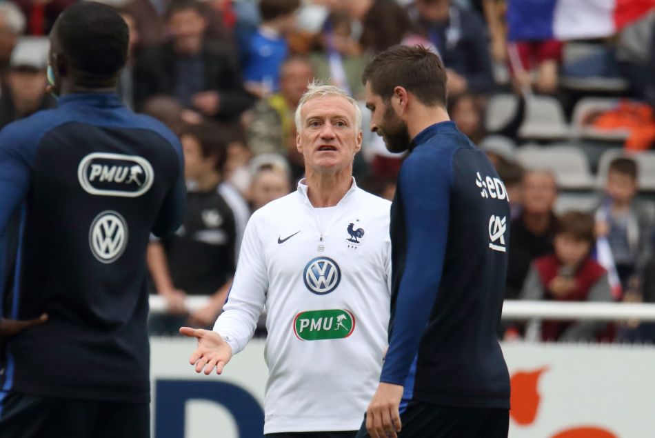 Didier Deschamps et André-Pierre Gignac - équipe de France de football