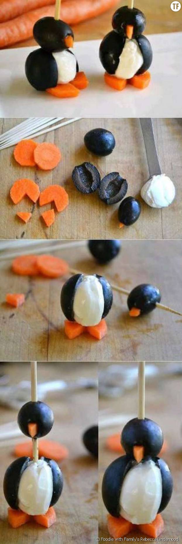 Des adorables pingouins en olive : original et super simple !