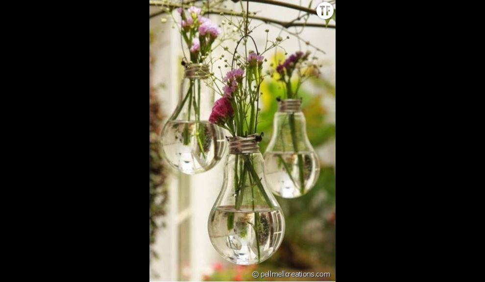 Des ampoules transformées en vases
