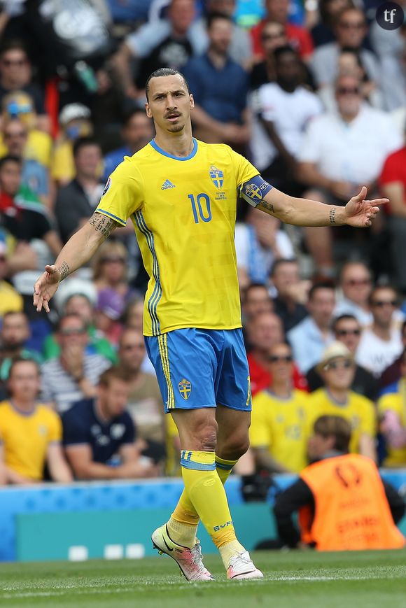 Zlatan Ibrahimovic pendant du match de l'équipe de Suède contre l'équipe d'Italie à Toulouse lors de l'UEFA Euro 2016, le 17 juin 2016