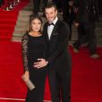 Gareth Bale et sa compagne Emma Rhys Jones enceinte - Première mondiale du nouveau James Bond "Spectre" au Royal Albert Hall à Londres le 26 octobre 2015