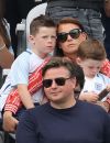 Coleen Rooney, la femme de Wayne Rooney et ses fils lors du match entre l'Angleterre et le Pays de Galles à Lens lors de l'UEFA Euro 2016 , le 16 juin 2016
