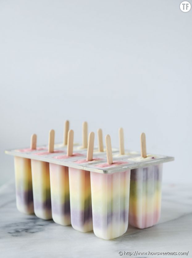 Moules à Glace Arc-en-ciel En Silicone - 6 Popsicles Maison, Sans BPA, Bâtons Réutilisables