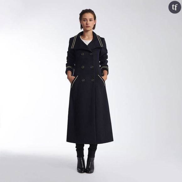 Manteau officier en laine mélangée La Redoute