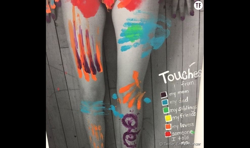  Cette jeune fille expose les conséquences d&#039;une agression sexuelle en peinture 