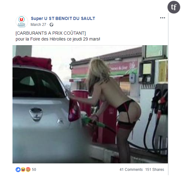 Un post sexiste du Super U de Saint-Benoit-du-Sault