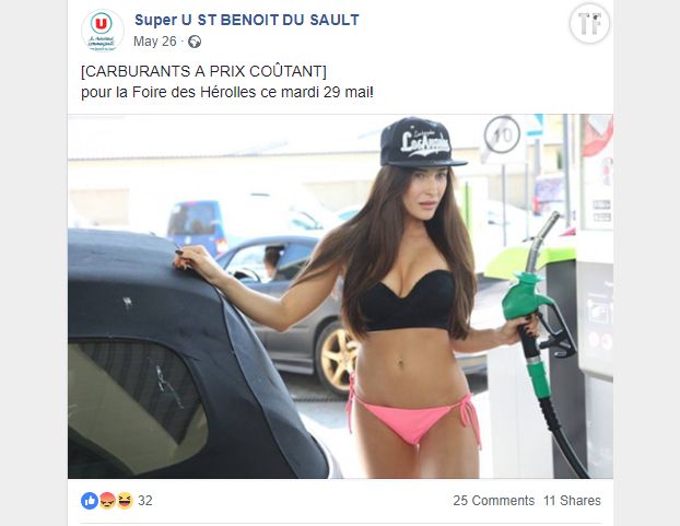 Une photo sexiste du Super U de Saint-Benoit-du-Sault