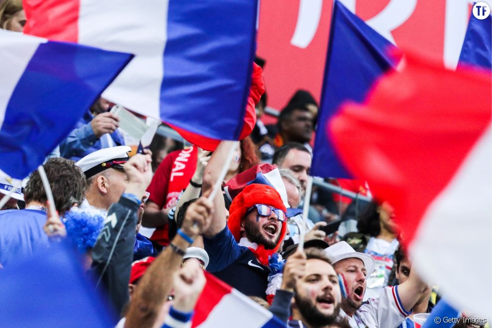Des supporters pendant la demi-finale France-Belgique de la Coupe du monde