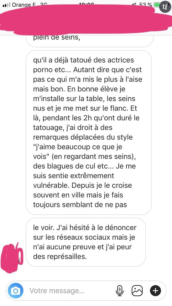 Témoignage victime d'agression chez le tatoueur