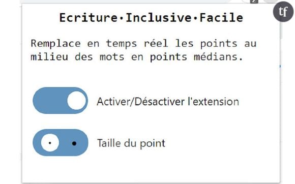 Salutaire: une extension Web gratuite qui permet d'utiliser facilement les points médians pour l'écriture inclusive.