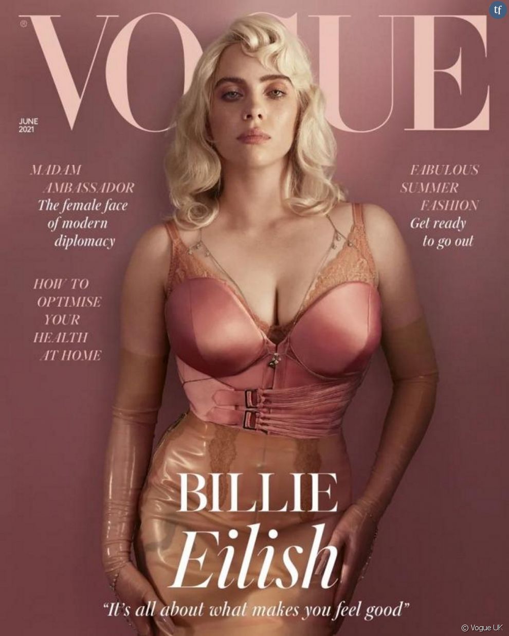 En Une du magazine Vogue en mai 2021, la star Billie Eilish