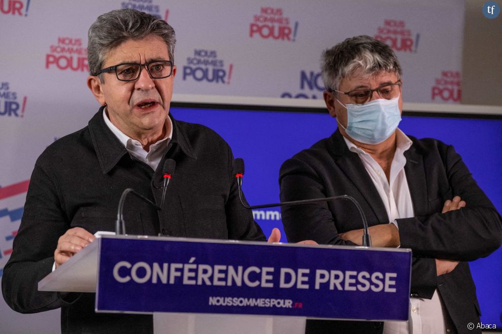 Eric Coquerel et Jean-Luc Mélenchon en conférence de presse le 17 février 2021
