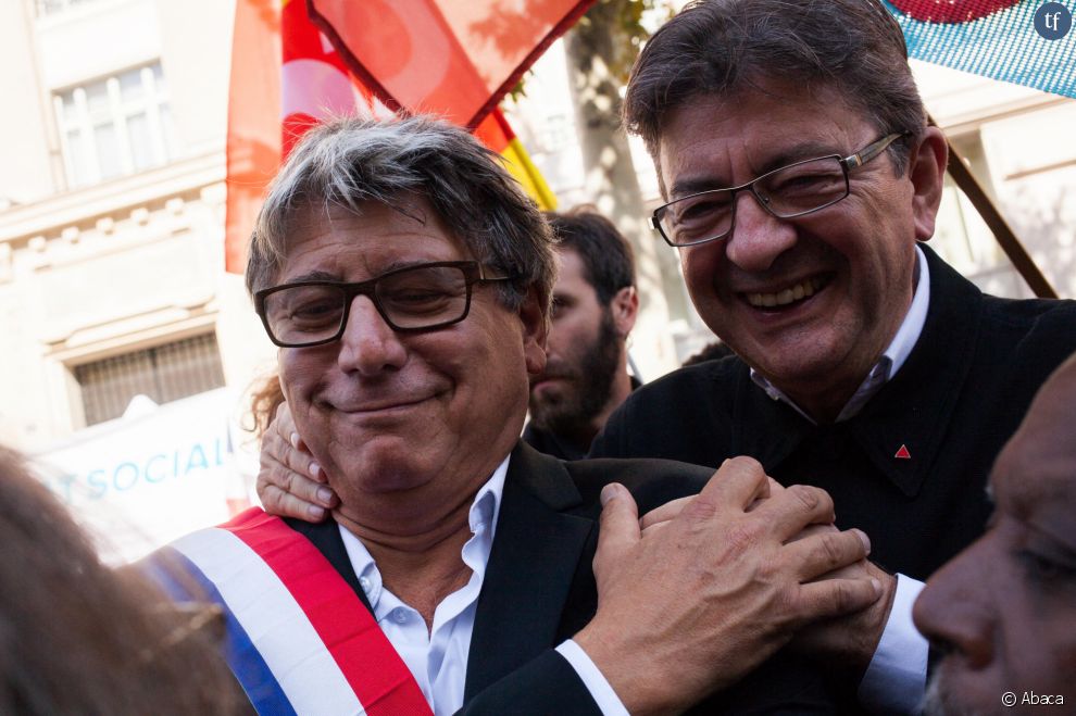 Eric Coquerel et Jean-Luc Mélenchon à une manifestation le 21 septembre 2017