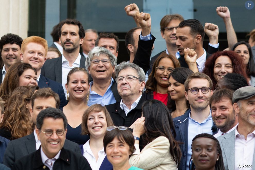 Eric Coquerel et les députés élus de la France Insoumise à l&#039;Assemblée nationale le 21 juin 2022